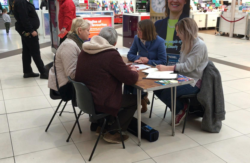 To make herself as accessible as possible to her constituents, Rachel will be holding her latest pop-up surgery in the Kingfisher Shopping Centre this Saturday (June 16th). 