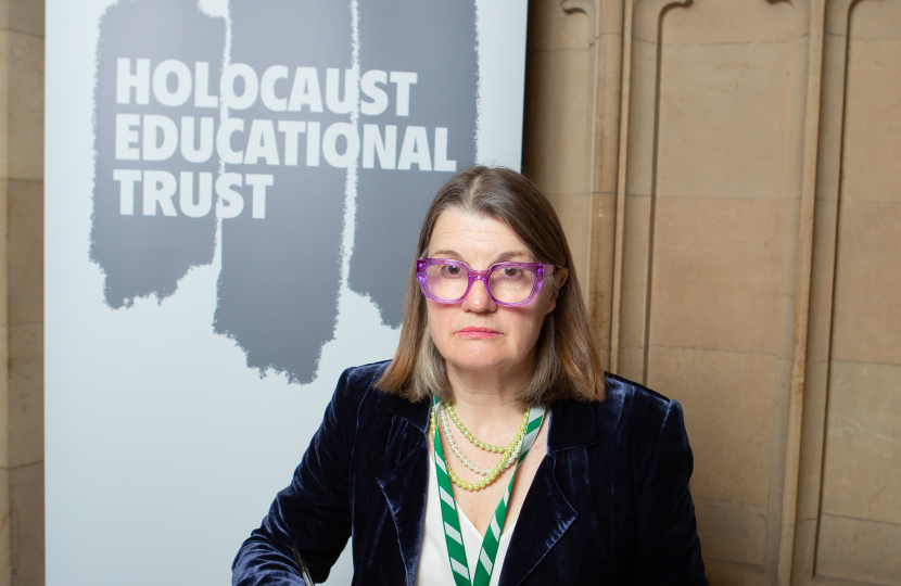Rachel signing the Holocaust Educational Trust’s Book of Commitment