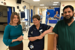 Rachel chats with staff at the Alexandra Hospital’s busy A&E Department.