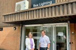 Rachel with Bee Lighting’s Operations Director Colin Fulford.