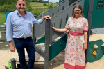 Rachel with Cllr Matt Dormer at the new Forge Mill playground