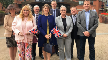 Rachel with Conservative councillors at the annual Armed Forces Day Parade in Redditch