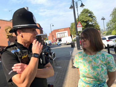 Rachel with local Police Officer