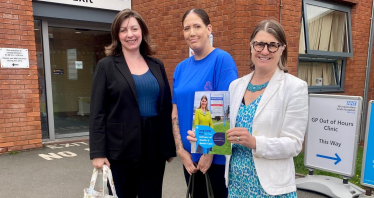 Rachel with Cllr Emma Marshall and Kirsty Southwell at the Alexandra Hospital